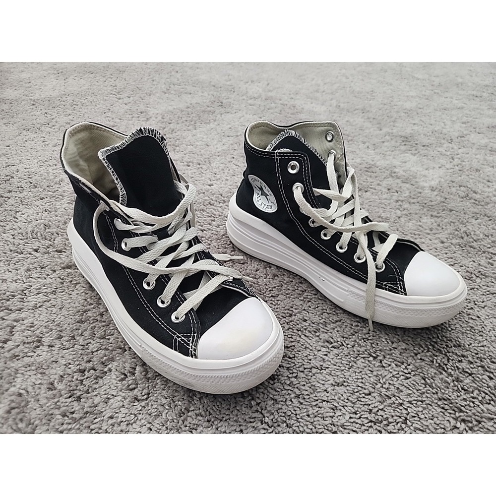 Converse Chuck Taylor All Star Move Women Size 8 Black Platform High Top 568497C